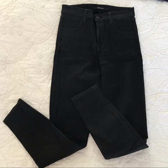J Brand Jeans Womens Size 26 Black Alana Coated Denim High-Rise Crop - Picture 6 of 12